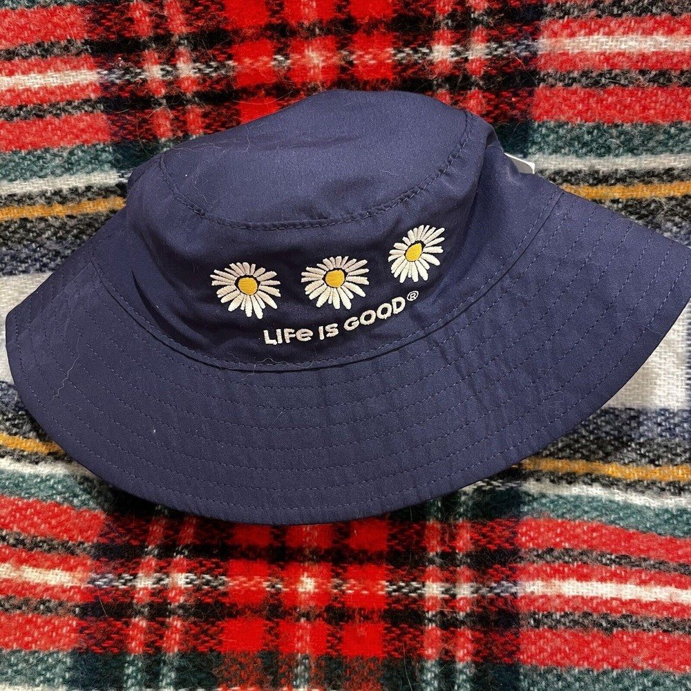Life is Good Infant Toddler SUN Bucket Hat 6M - 12M Beach Hat  NWT NEW Daisies